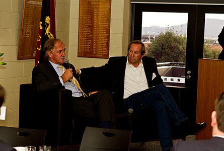 Jim Wilkinson MLC (OB ‘69) and Brent Crosswell ‘on the couch’ at the Corporate Breakfast.