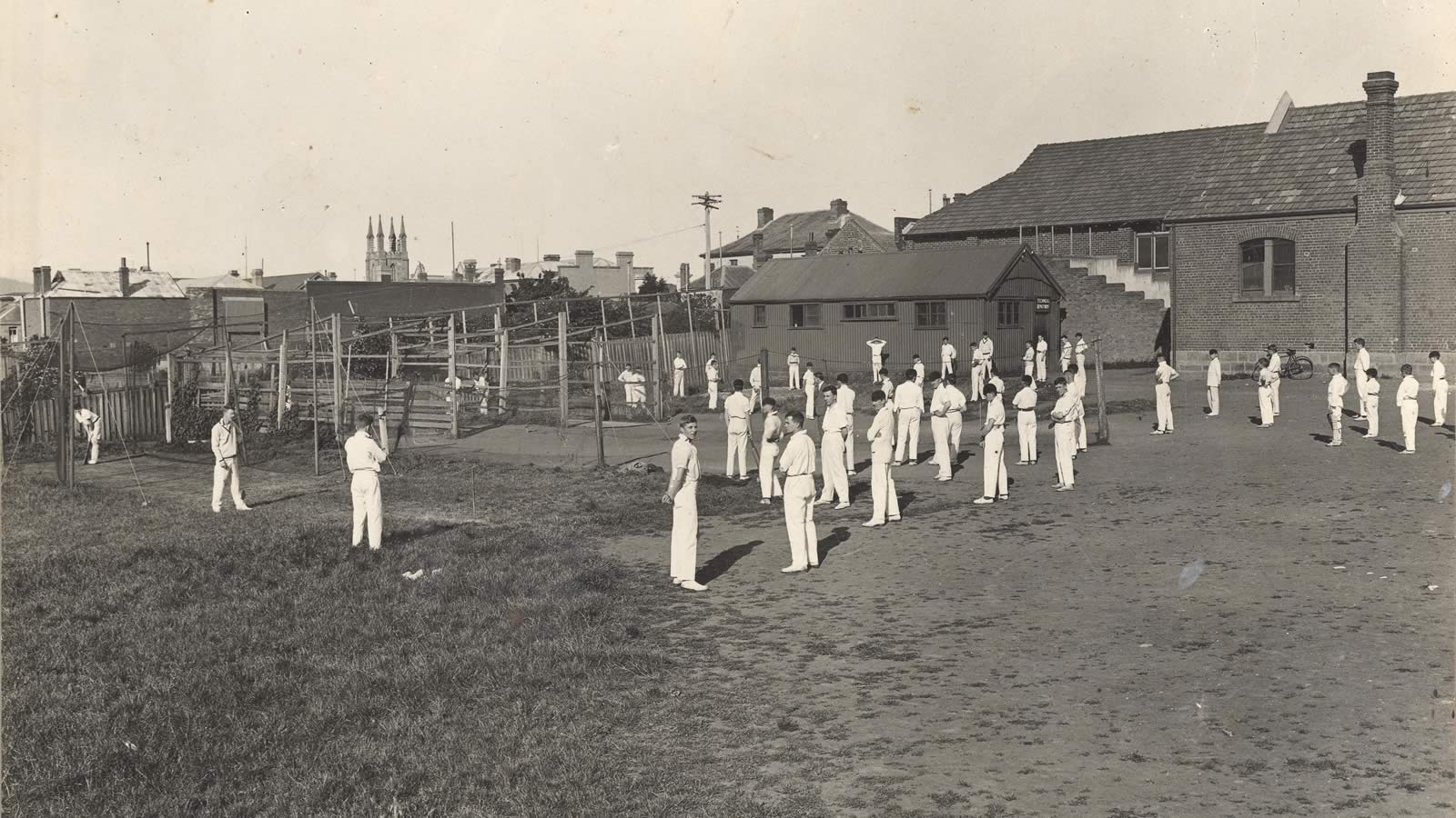 1929 cricket practice at Macquarie Street