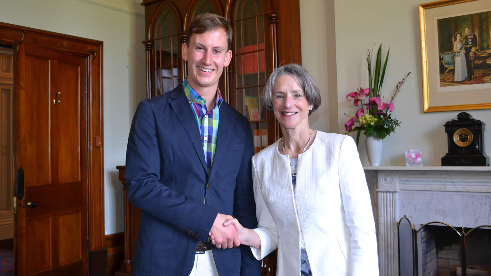 Henry West (’11) with Her Excellency Professor the Honourable Kate Warner AM, Governor of Tasmania (Photo Courtesy of the University of Tasmania)