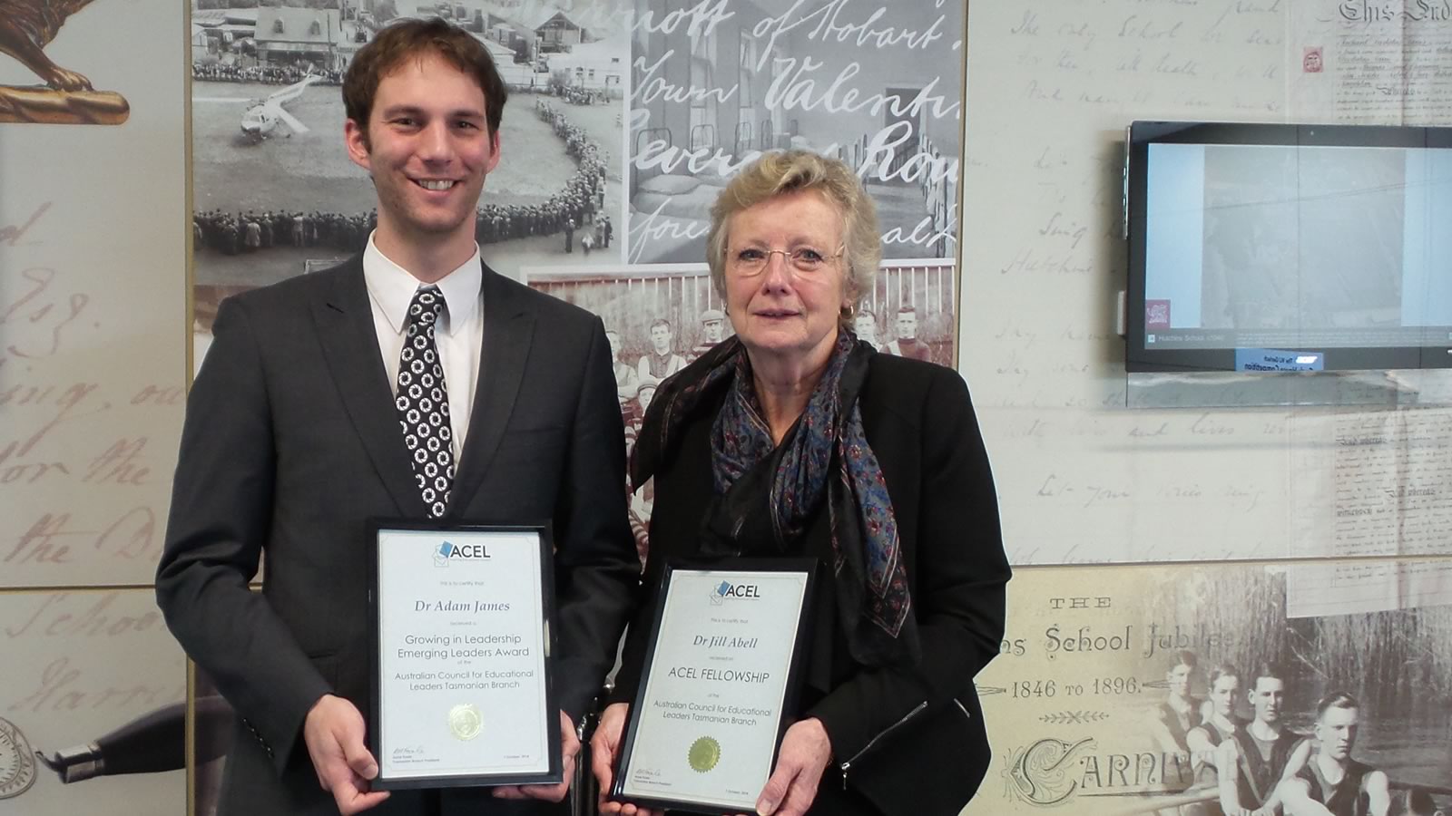 ACEL award recipients, Dr Adam James and Dr Jill Abell. (large)