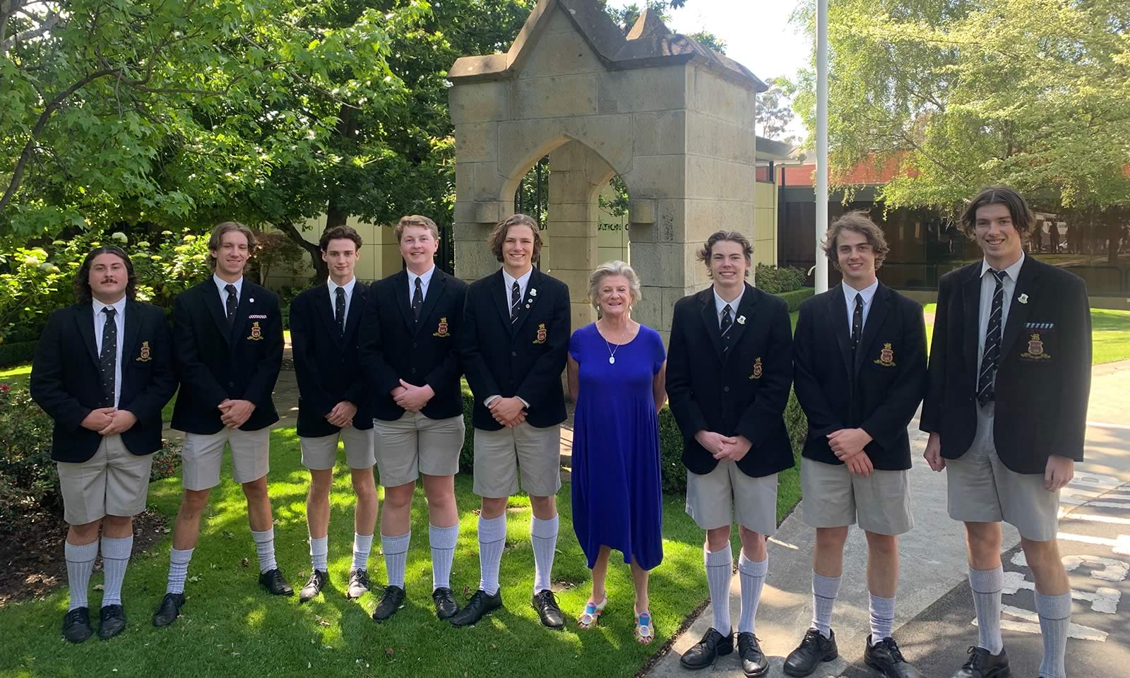 Year 12 students that have attended since Kindergarten with Mrs Judy Smith
