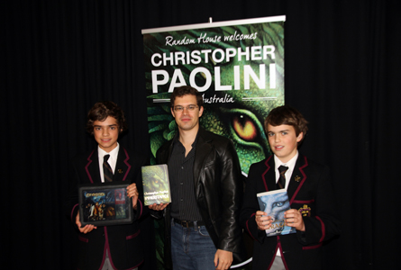 Christopher Paolini’s visit to Hutchins was received with great excitement.