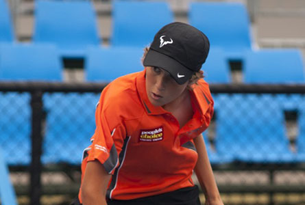 Jesse Russell at the Bronze Victorian Tournament, Ballarat. Photo courtesy Tennis Australia.