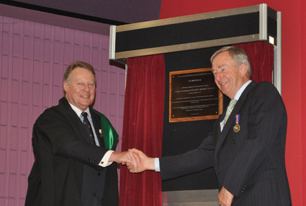 Headmaster Warwick Dean with Lieutenant Governor, the Honourable Ewan Crawford.
