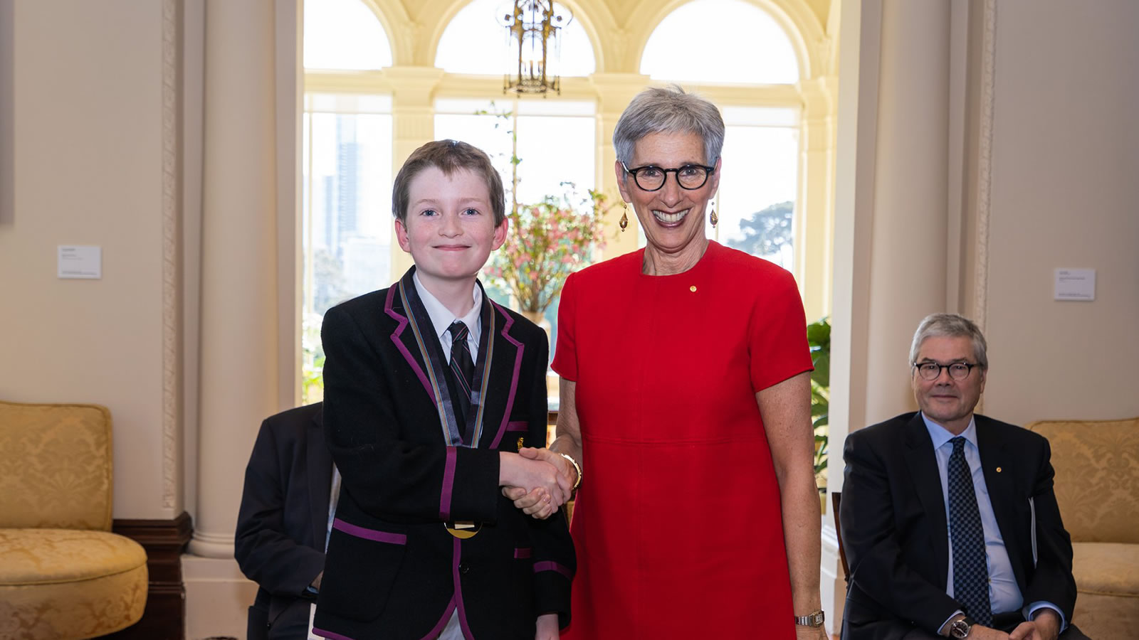 William Rumley with Her Excellency the Honourable Linda Dessau AC Governor of Victoria