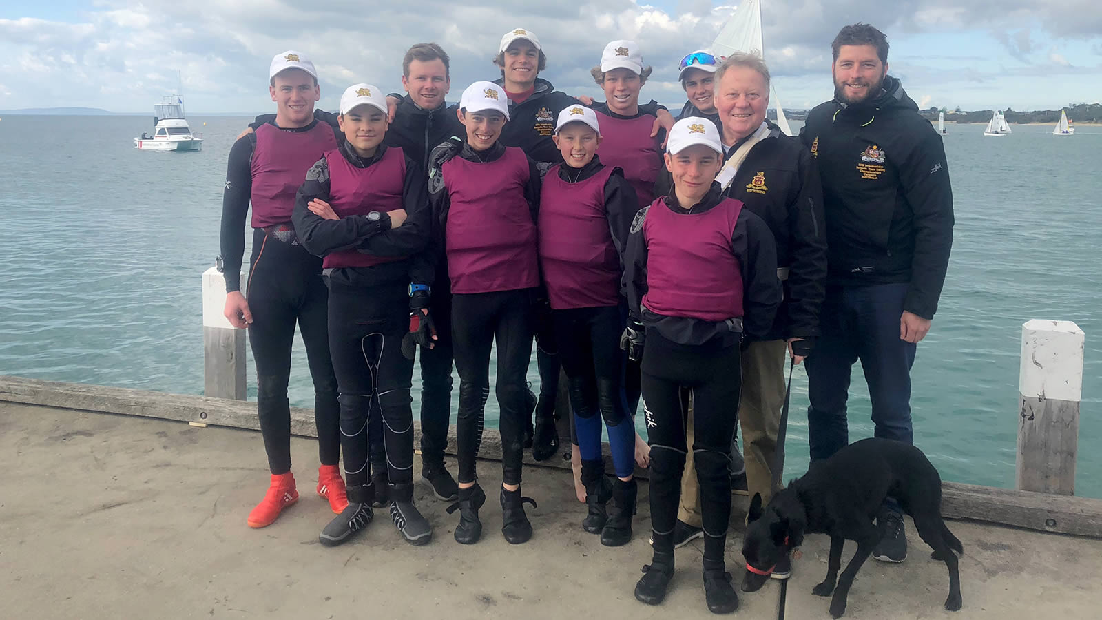 Australian Schools Team Racing Championship team with former Headmaster Mr Warwick Dean.