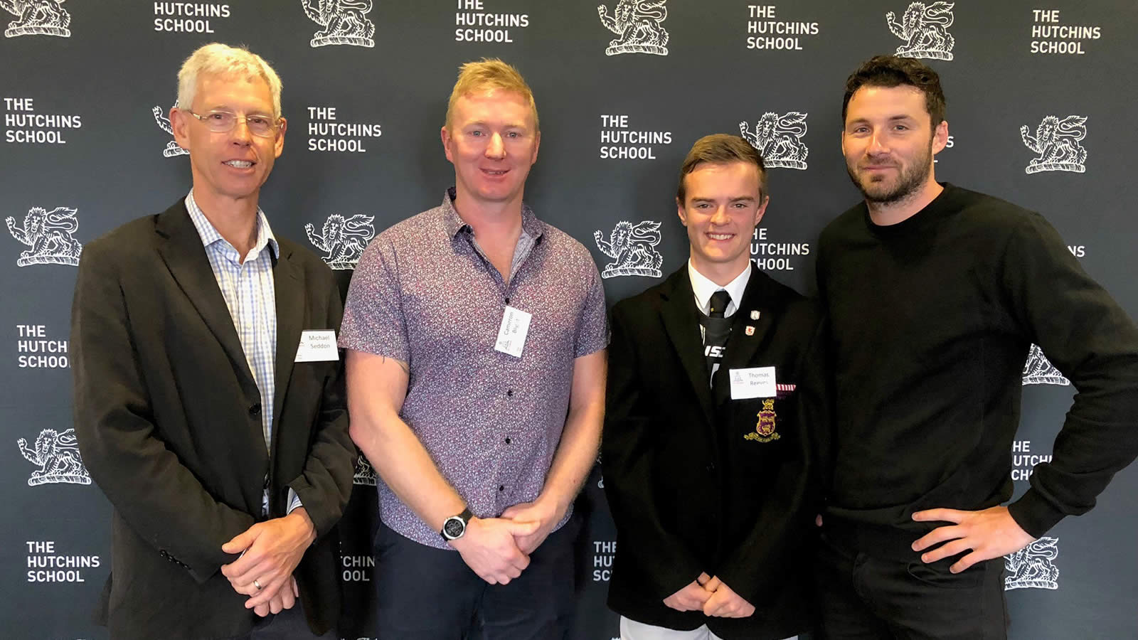 Michael Seddon (’75), Cameron Blight, Thomas Reeves (Year 11) and Colin Garland.