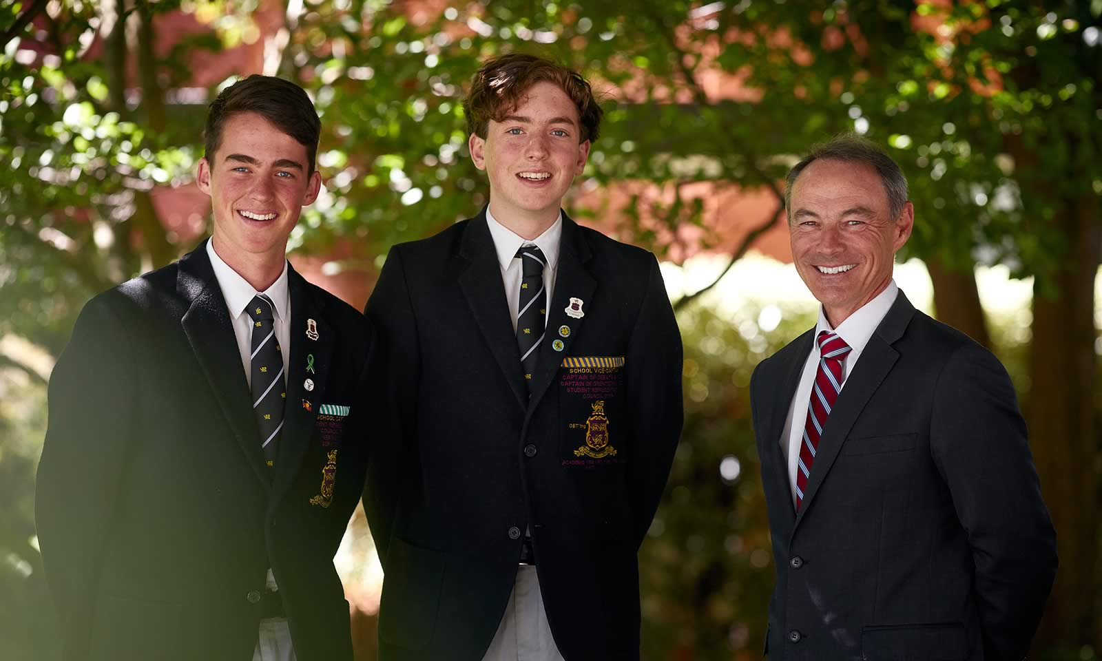 Harry Jones (School Captain), Ben Horsham (School Vice-Captain) and Headmaster, Dr Rob McEwan