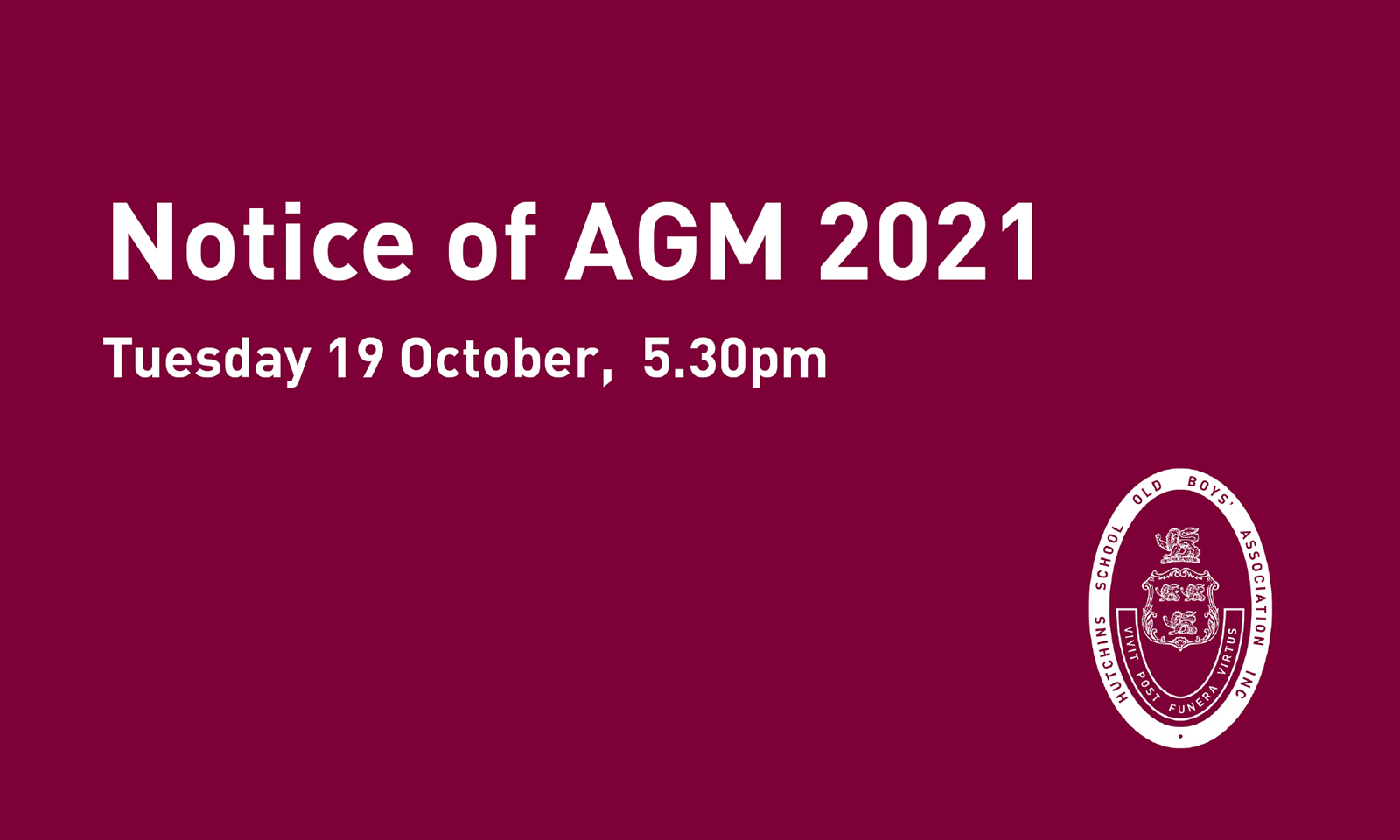 Notice of HSOBA AGM 2021