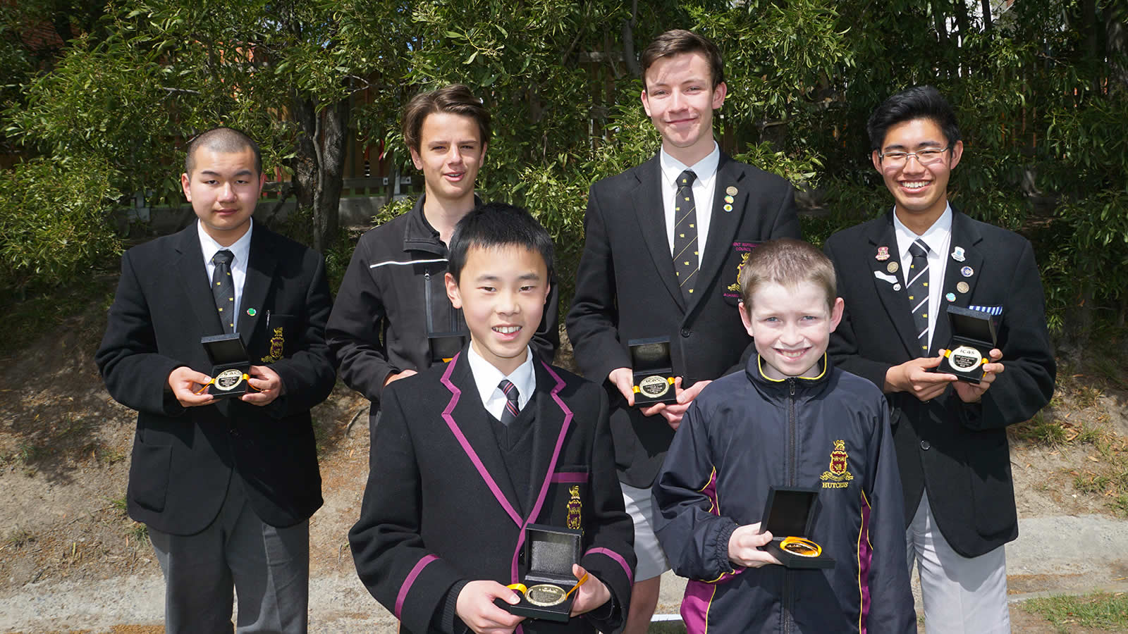 ICAS Mathematics Competition medal winners: Shenghong Zhu (Year 10), Axel Moore (Year 10) – absent, Angus Christie (Year 9), Malcom Ward (Year 11), Koh Kawaguchi (Year 12), Declan Ee (Year 7), William Rumley (Year 6).