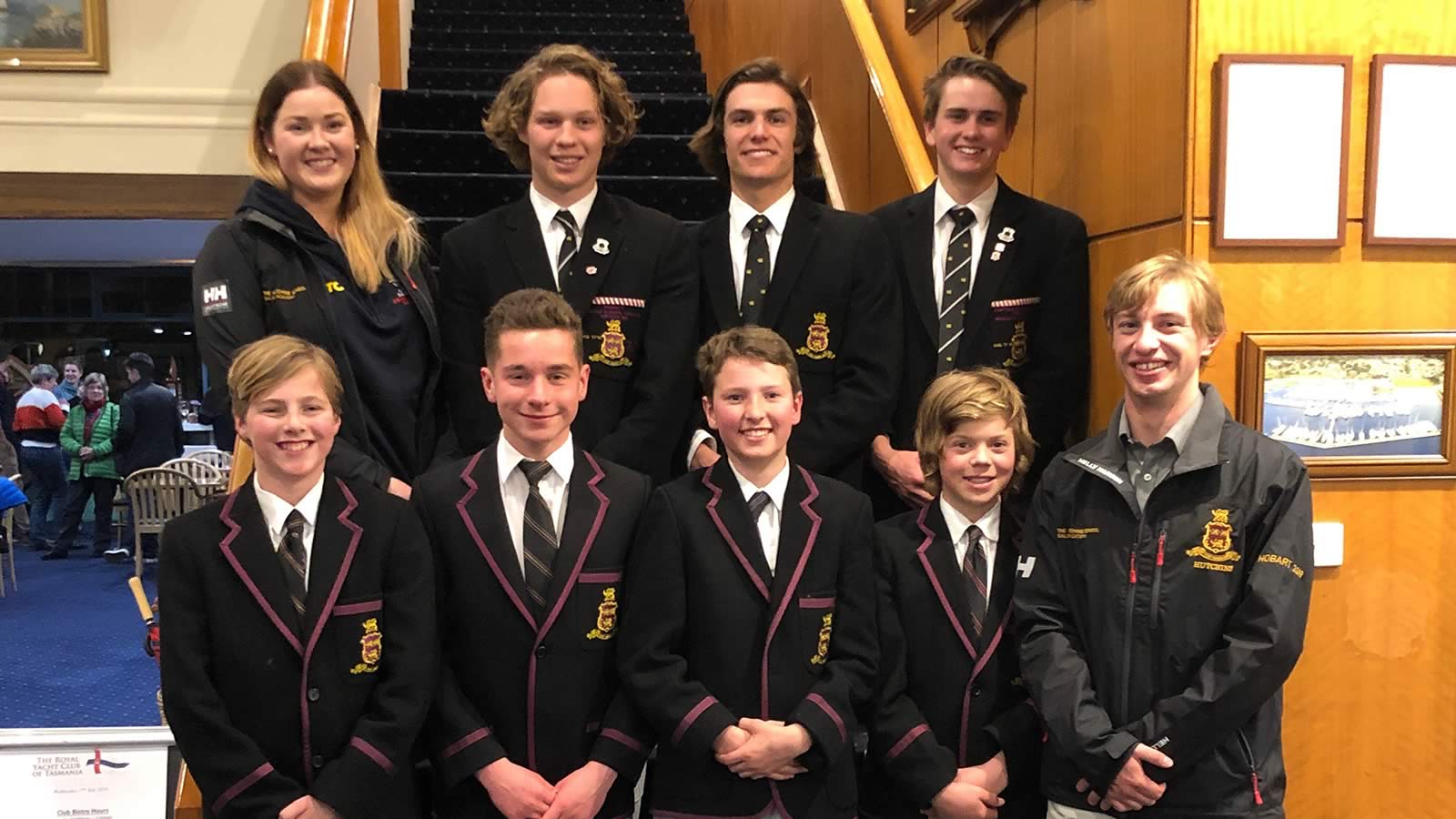 Back row – Miss Louise Watson, Will Cooper, Charles Zeeman and Nicholas Smart. Front row – Gus Wilkie, Oliver Hugo, Charles Salmon, Edward Broadby and Rohan Langford.