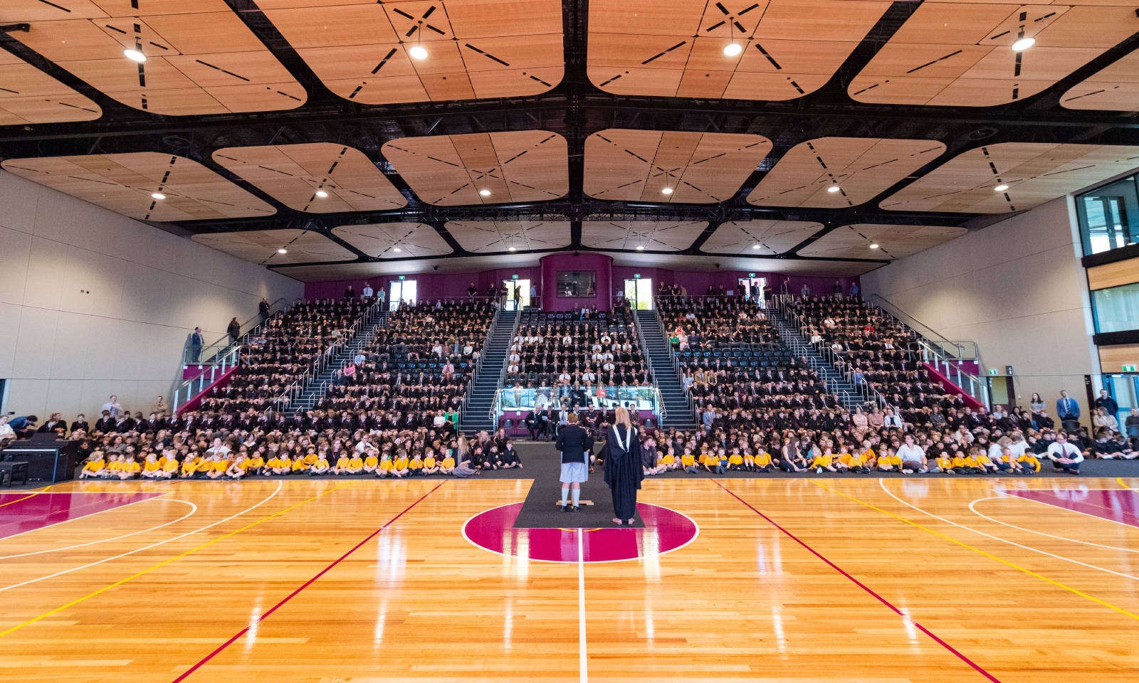 Whole school assembly in the N J Edwards Hub