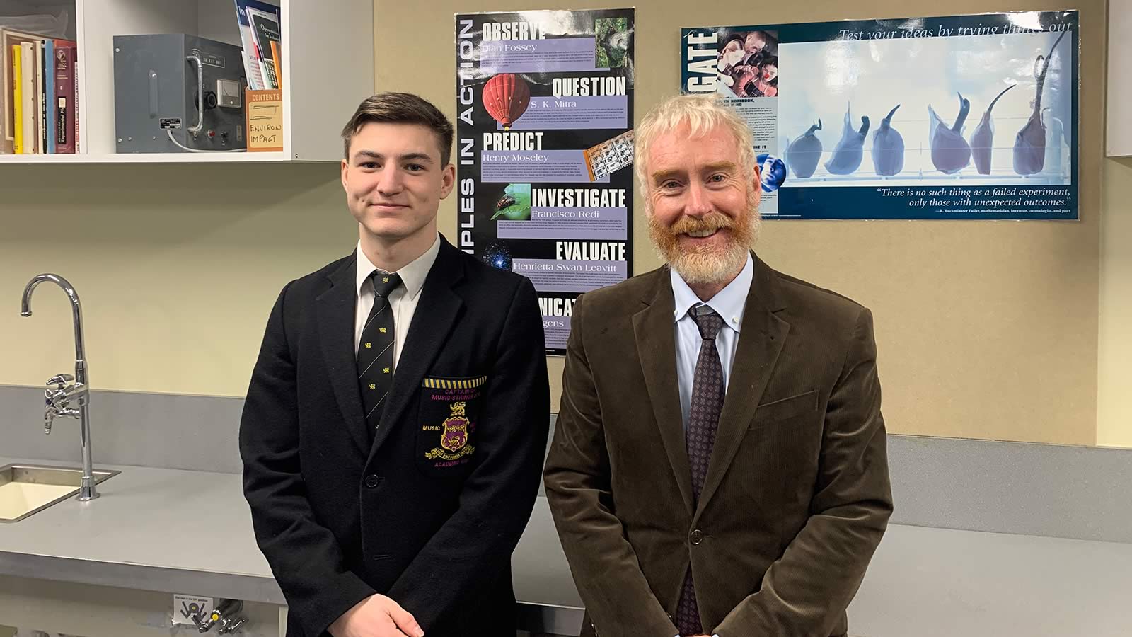 Raiden Lemon (Year 12) and Mr Peter Crofts (Head of Science).