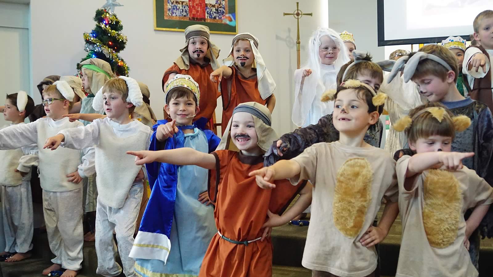 Prep boys performing ‘All I want for Christmas is you’ at the Prep Christmas Nativity play.