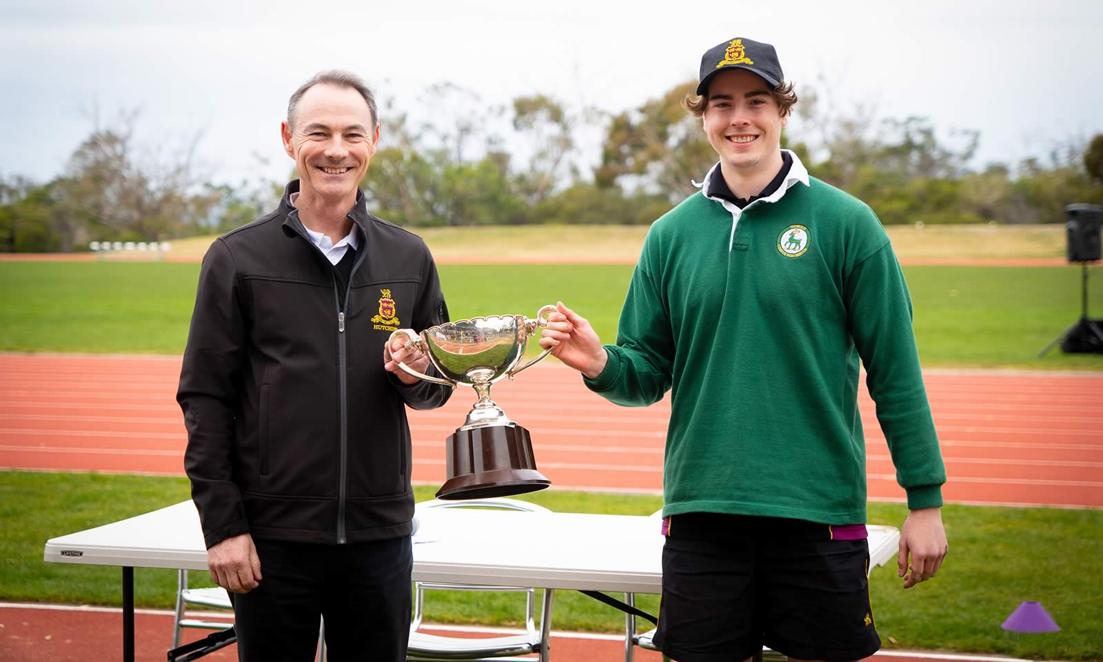 Daniel Mackintosh (Thorold House Captain) and Headmaster, Dr Rob McEwan.