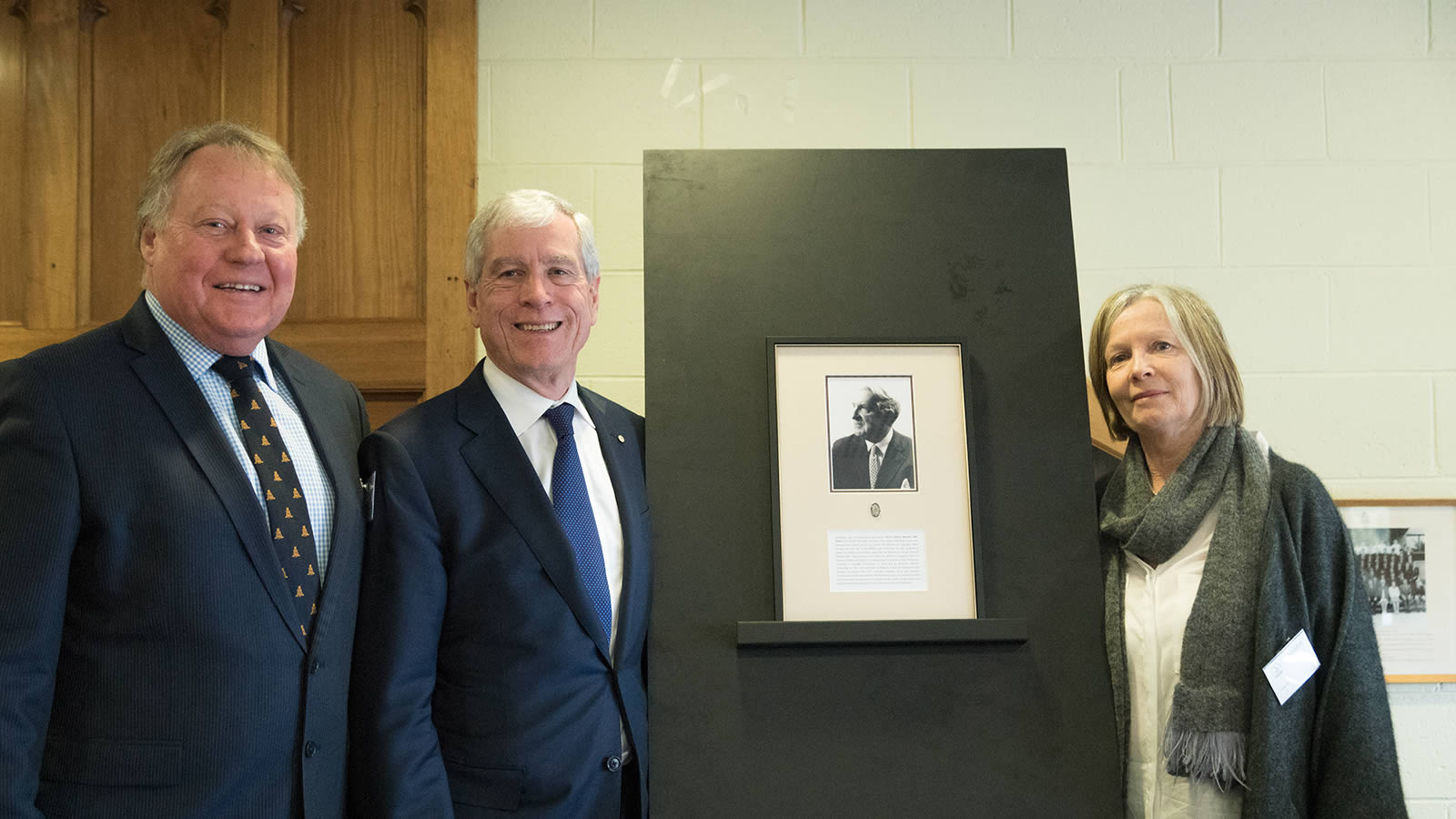 Headmaster, Mr Warwick Dean with Nick Warner and Annabel Warner. (large)