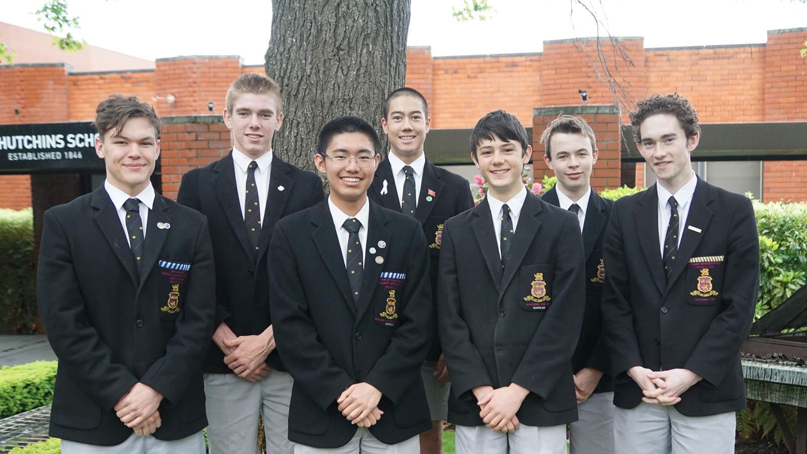 L–R James Pash, Harrison Grant, Koh Kawaguchi, Oscar Chau, Alexander Hall, Tom Davie and Alex Titchen. Absent – Joseph Bailey and Sembeyan Muthu.