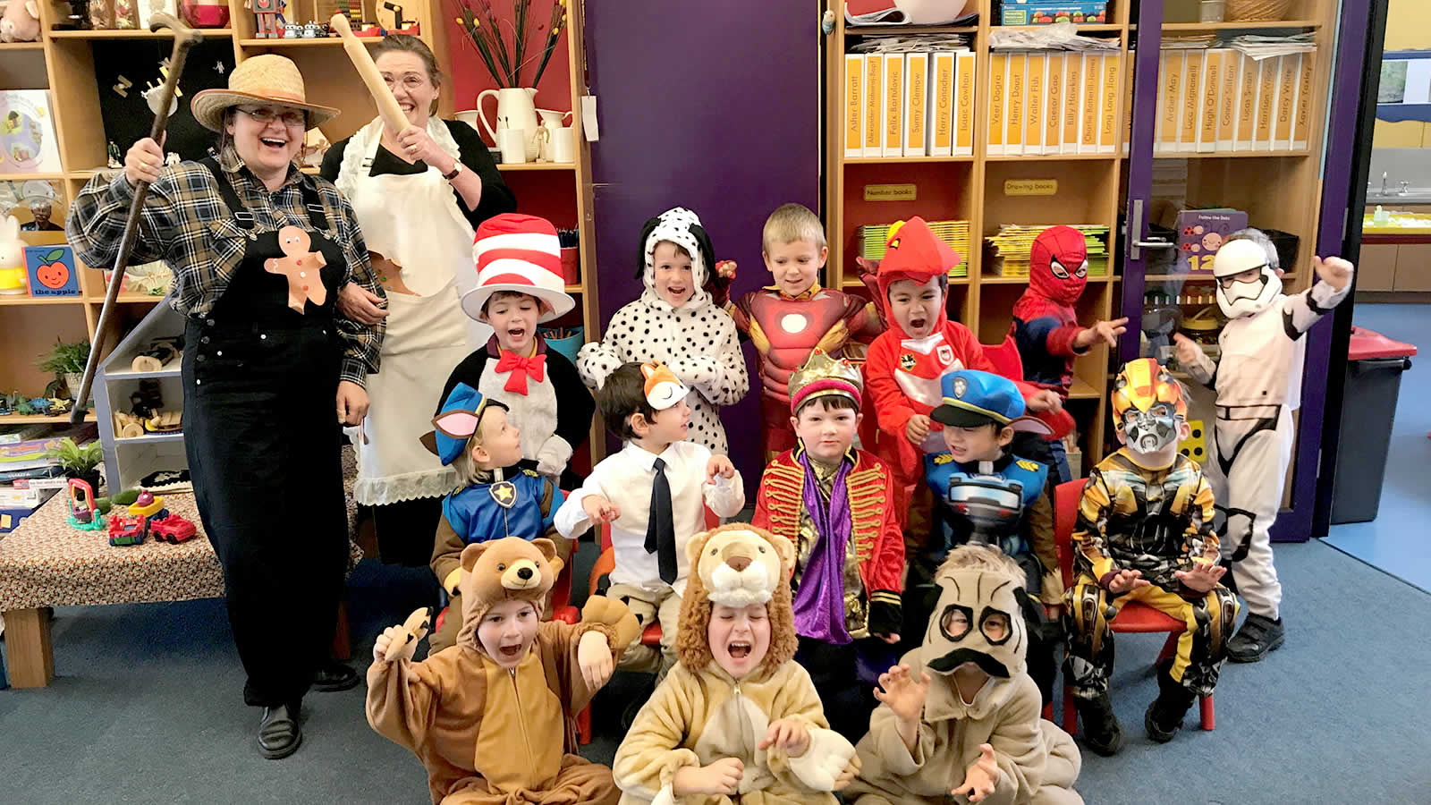 Kindergarten D in their Book Week costumes.