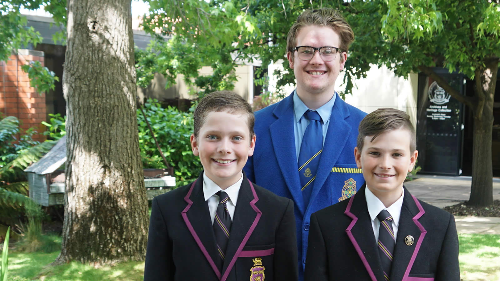 L–R Jeffery Boyes Scholarship 2018 holders Lachlan Browne, Hugh Gable and Hugo Allison