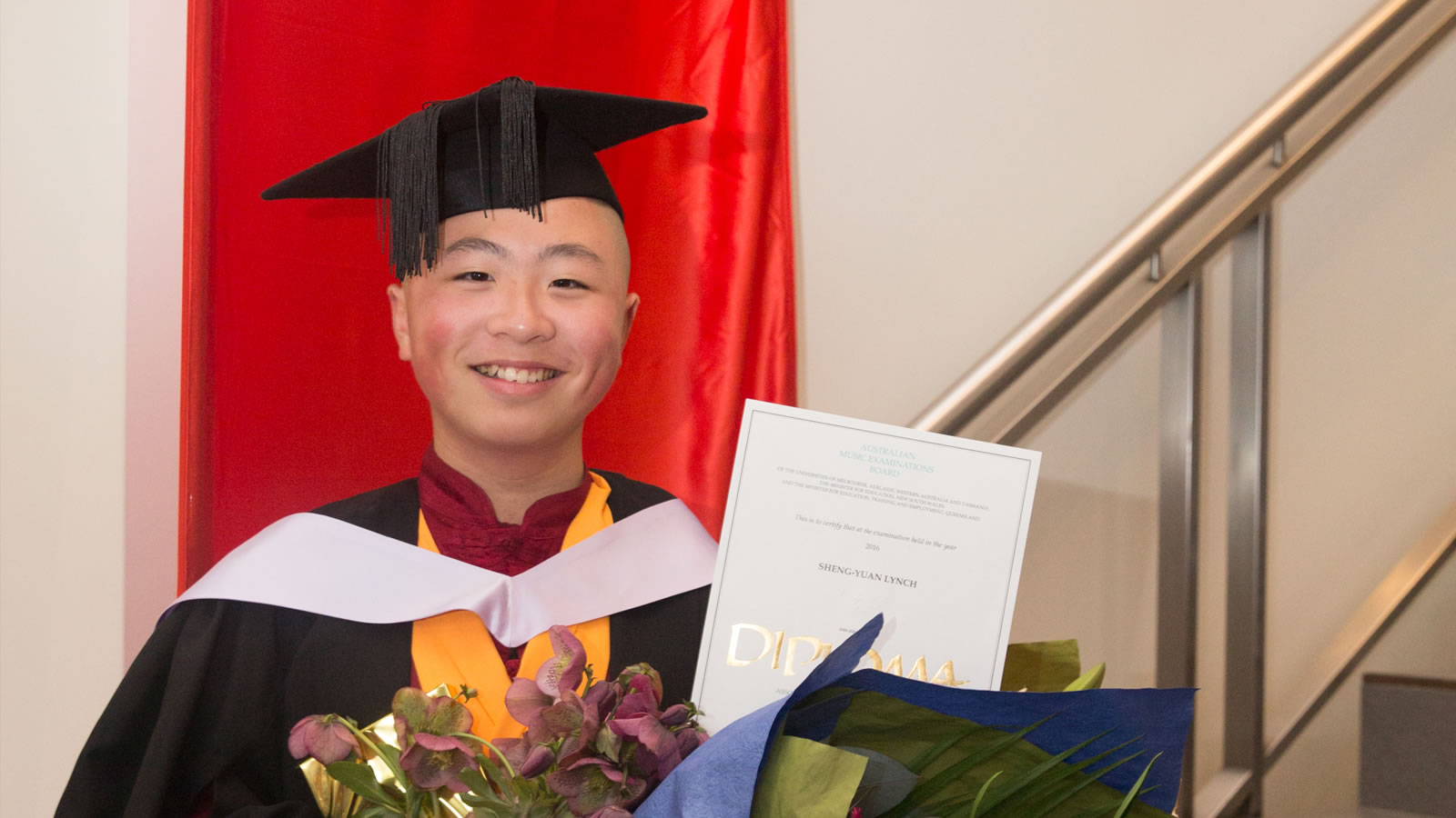 Year 6 student Sheng-Yuan Lynch attending his UTAS Graduation Ceremony earlier this year.