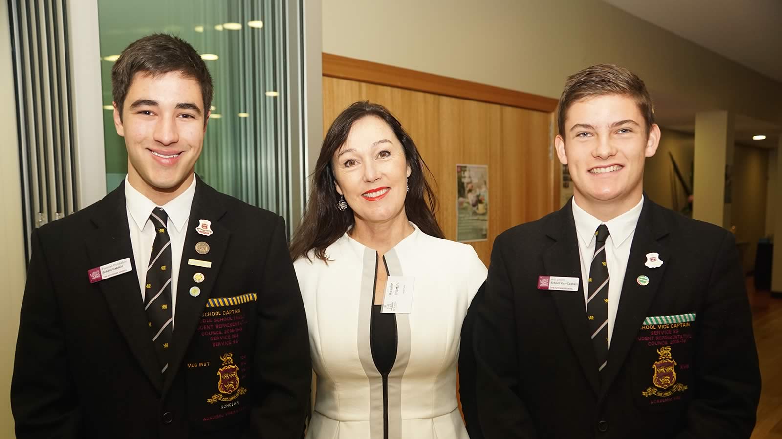 Thomas Dunbabin, School Captain, Rosie Martin, and William Smith, School Vice-Captain.