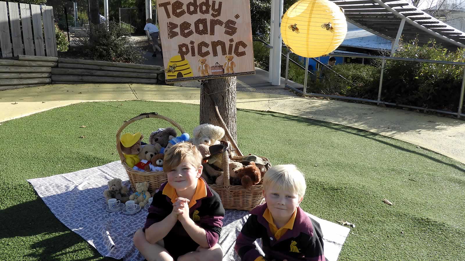 Kindergarten students Walter Fish and Jack Burbury.