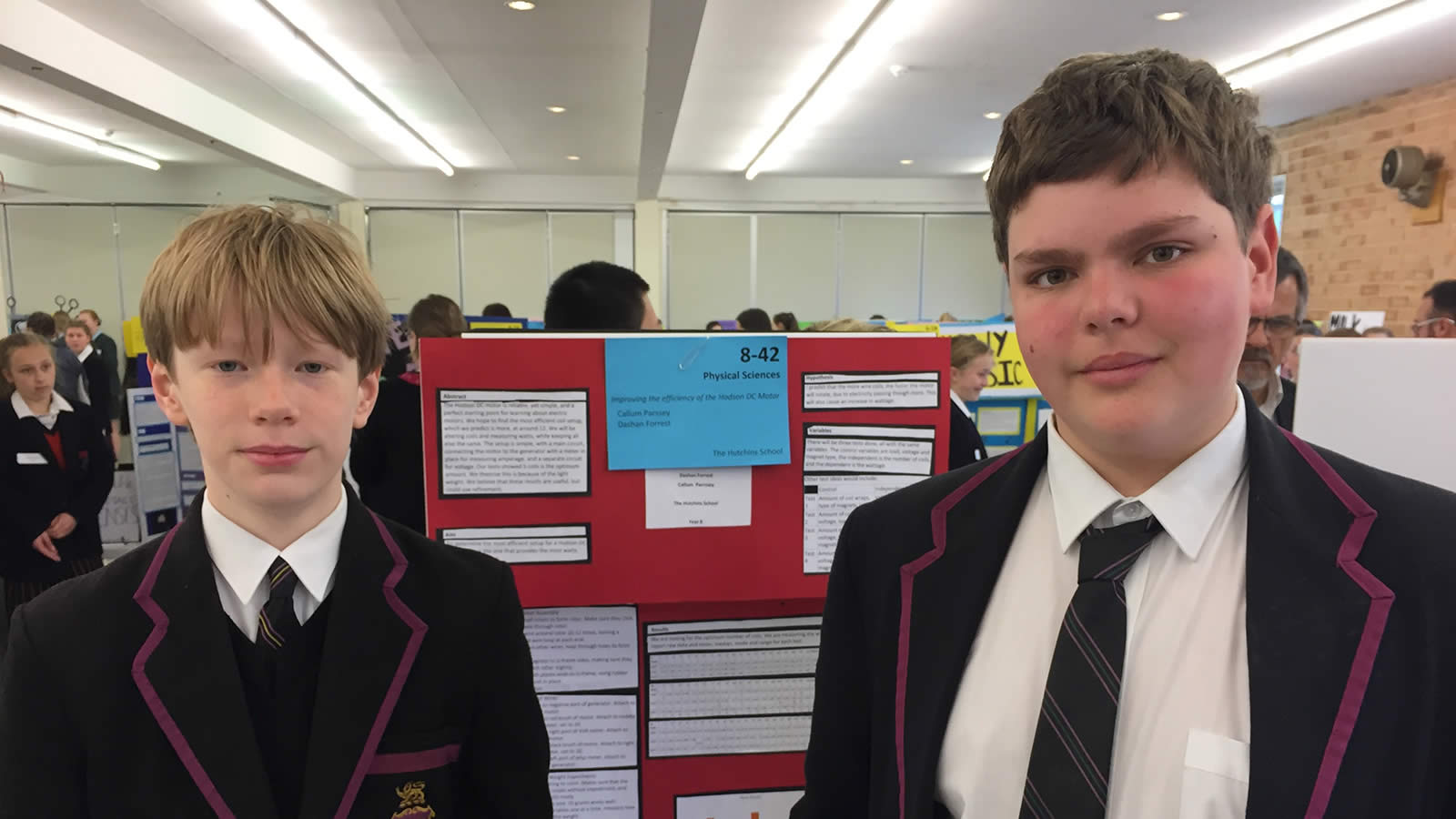 Year 8 students Callum Parssey and Dashan Forrest