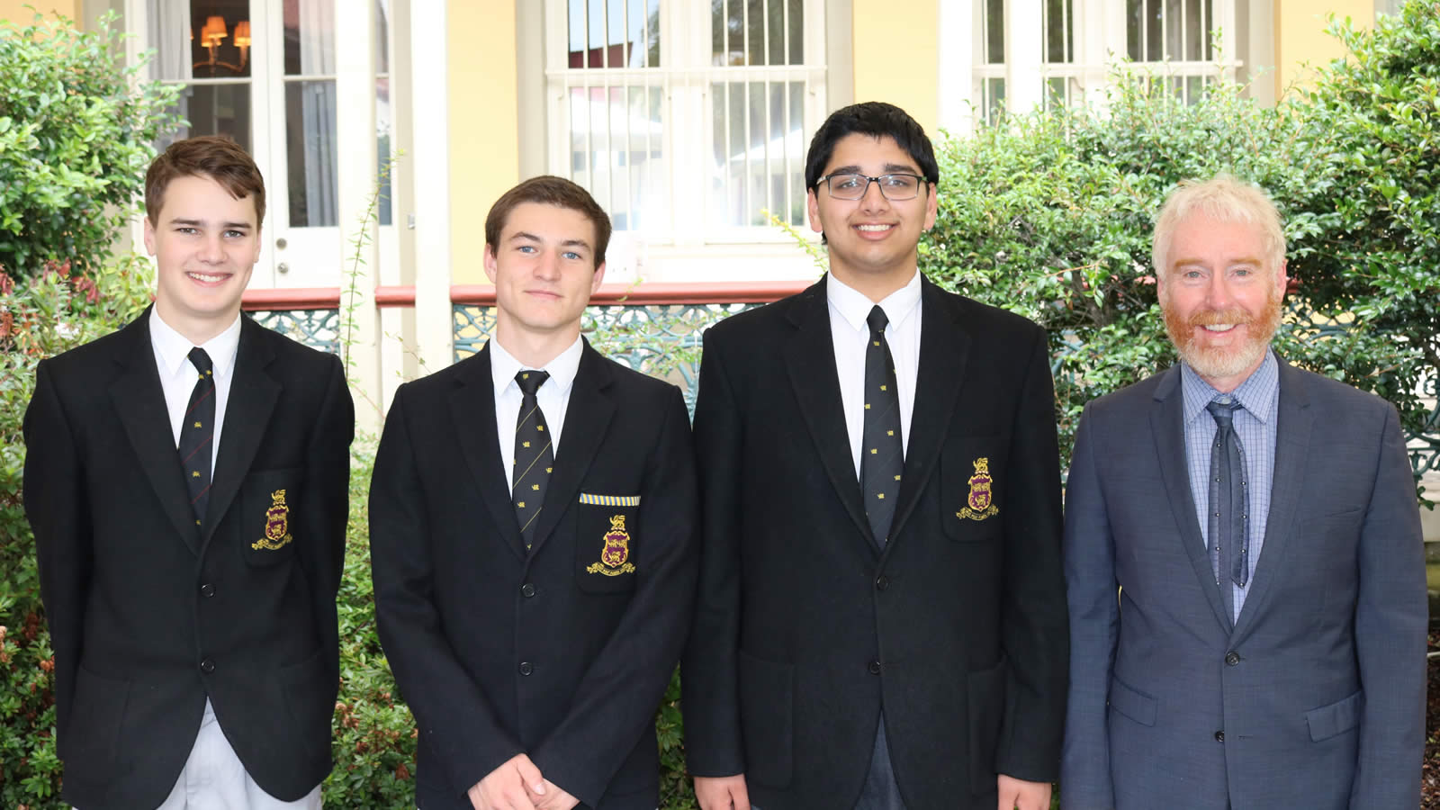 Year 10 students Brendan Heatley-Hart, Raiden Lemon, Sudhaunshu Hardikar and Mr Peter Crofts (Head of Faculty)