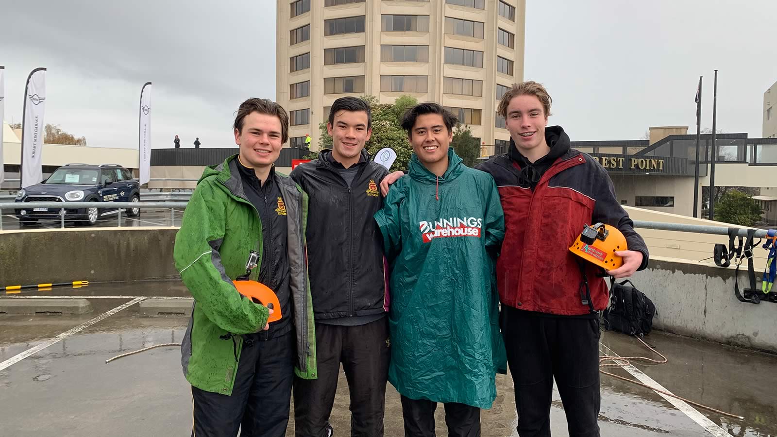 Year 12 Prefects Martyn Szoke, Oliver Burrows-Cheng, Rhys Evans and Billy Blackett.