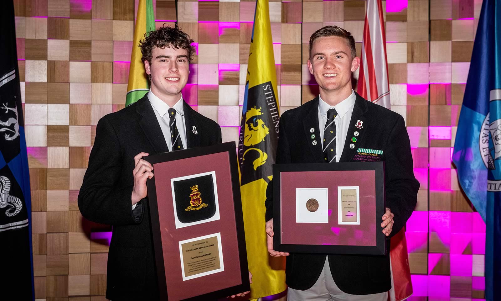 Daniel Mackintosh (Ben Chuck ‘Good Man’ Award winner and Ewan Sloan (School Captain and Dux of the School)