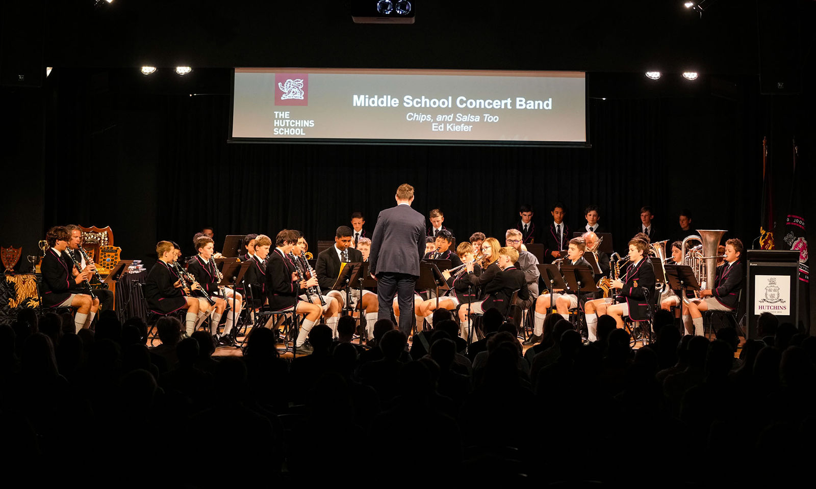 Middle School Concert Band performing at the Year 7–10 Awards Presentation